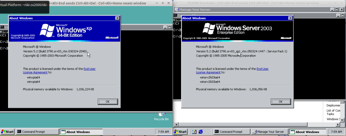 win2k3 and xp itanium